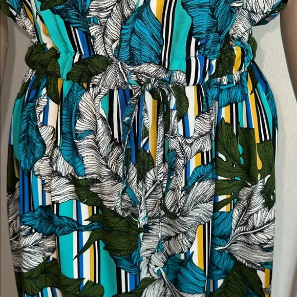 NWT Apt. 9 Striped Floral Maxi Dress - Green and Blue Size Small - Picture 6 of 15